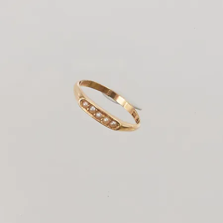 Ring, fröpärlor, Ø17, bredd: 1,9-3,2mm, 18K, 1,5g.