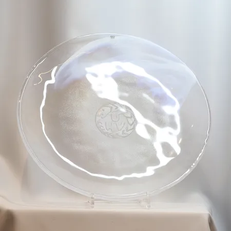 Fat "Mine" Ulrica Hydman-Vallien för Kosta Boda, Øca39cm, vittonat glas,  Skickas med paket.