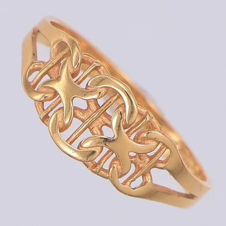 Ring, X-länk, stl 17¼, Sävsjö år 1992, 18K Vikt: 1,6 g