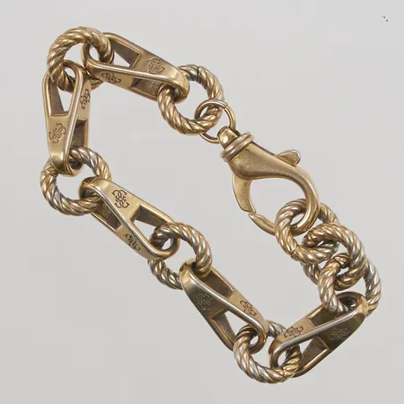 Armband, Guess, 20,5cm, bredd: 15mm, sliten gulmetall, tillhörande smyckespåse.