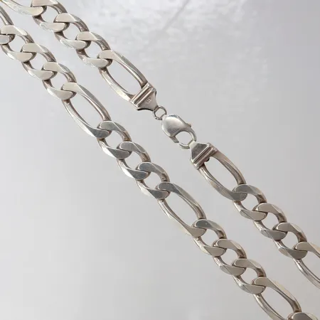 Kedja Figaro, längd 58cm, bredd ca 13mm, Italy 925/1000 silver Vikt: 120,2 g