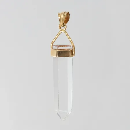 Hänge med sten, 47x8mm ink ögla, skadad kulet, 14K. Vikt: 5,5 g