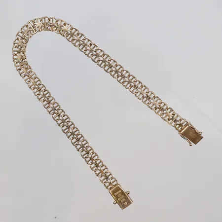 Armband X-länk med stav, längd 20cm, bredd 6mm, 18K Vikt: 11,3 g