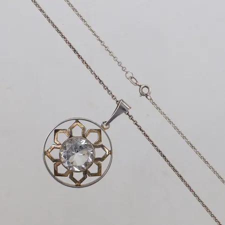 Kedja rundad Ankar, 49cm, Hänge med bergskristall, 45mm, Finland, silver Vikt: 12,7 g