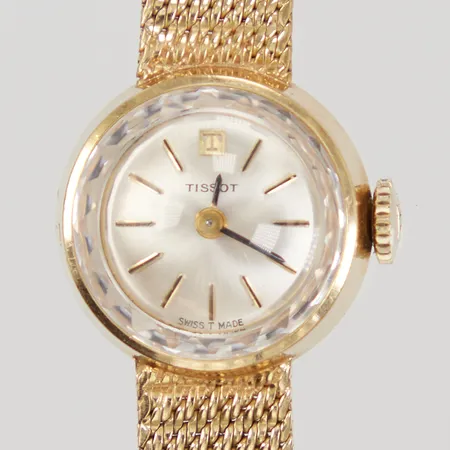 Damur Tissot, 18K, Ø17mm, längd 17-17,5cm, manuell, boettnummer 18033, verknummer 7519691, går ej, Bruttovikt: 23,6g.