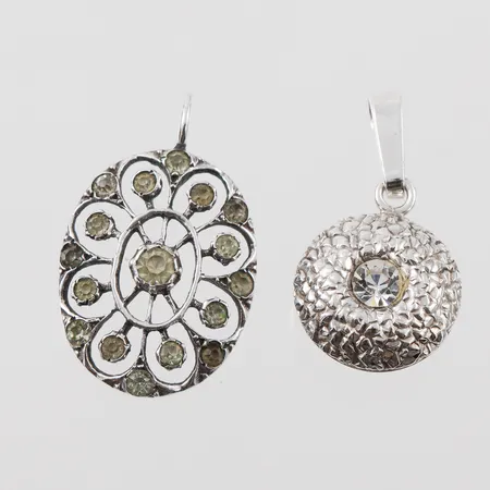 Hängen 2st med stenar, Ø 16,5mm och höjd oval ca 25mm, silver Vikt: 7,6 g