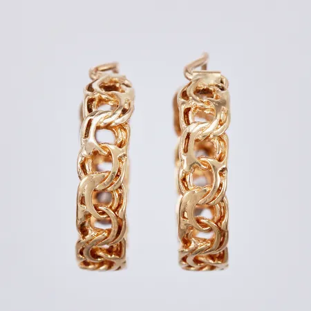 Ett par örringar Bismarck, Ø18mm, bredd ca 4mm, 18K Vikt: 3 g