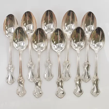 10 Skedar, modell: Patricia, 17,5cm, 830/1000 silver, 500,4g.