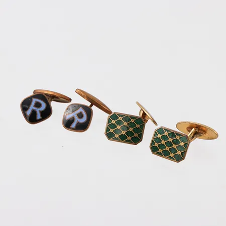 Parmanschettknappar 2st, emalj och metall