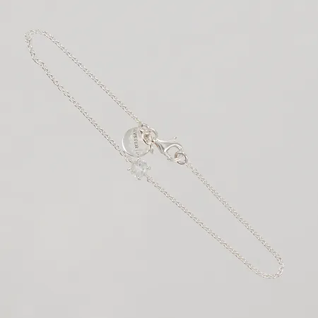 Armband Ankarlänk, 16,5cm, bredd 0,7-4,1mm, vit sten, Syster P, 925/1000 silver Vikt: 1,3 g