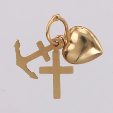 Hänge, tro/hopp/kärlek, längd 15mm, 18K Vikt: 0,4 g