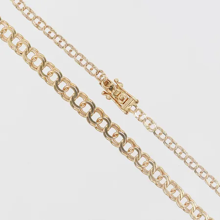 Collier doserad Bismarck, längd 42,5cm, bredd 3-5mm, 18K  Vikt: 10 g