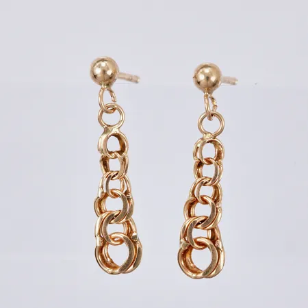 Ett par örhängen Bismarck, stopp saknas, längd ca 20mm, bredd ca 2-5mm, 18K Vikt: 0,9 g