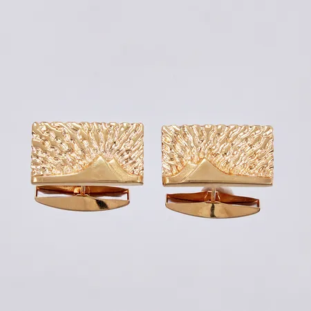 Ett par manschettknappar BEH Bengt Hallberg Guldsmeds AB 1990, ca 20x11mm, 18K Vikt: 9,6 g