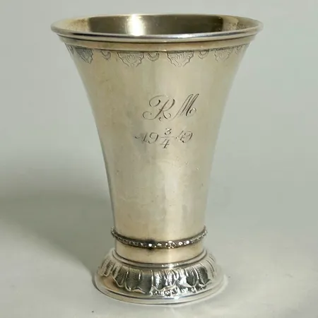 Pokal, gulddoublé insida, GAB år 1947, gravyr, 830/1000 silver Vikt: 47,1 g