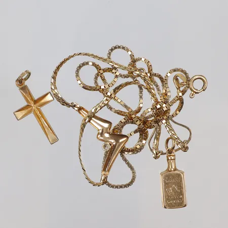 Diverse guld, skevt/slitet/, 18K Vikt: 11 g