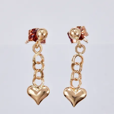 Ett par örhängen Bismarck med hjärtan, längd ca 18mm, bredd ca 2-5mm, 18K Vikt: 0,9 g