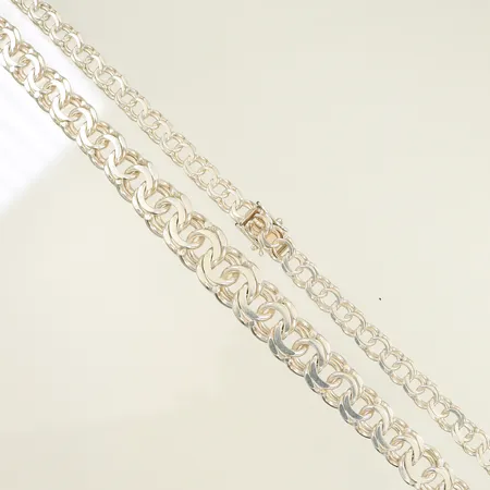 Halscollier doserad bismarck, 46,5cm, bredd 6-12mm, silver 925/1000 Vikt: 38,7 g