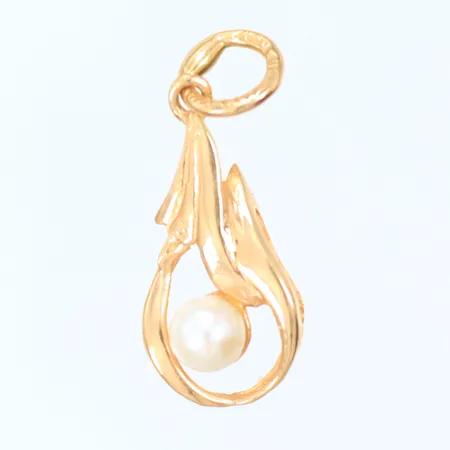 Hänge med pärla 20x9mm, 18K, 1g Vikt: 1 g