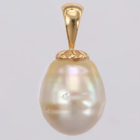 Hänge med pärla, längd 21mm, 14K, bruttovikt 3,1g,