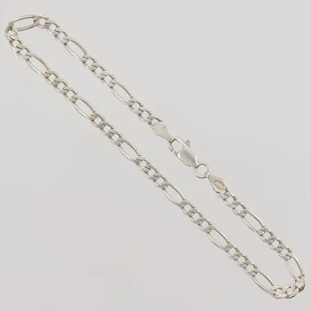 Armband, Figaro, 22,5cm, bredd: 4mm, 925/1000 silver, 5,4g.
