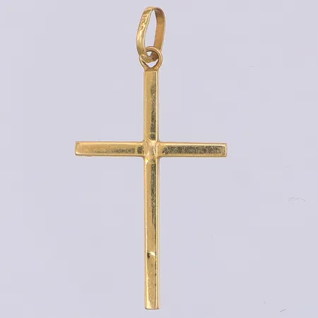 Hänge, kors, 30mm, småbuckligt, 18K Vikt: 0,6 g