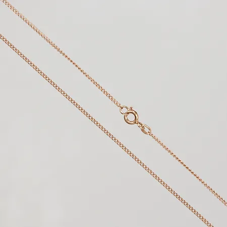Kedja Pansar, ca 62,5cm, bredd 1,5mm, stämplad 583, rödguld 14K Vikt: 4,8 g