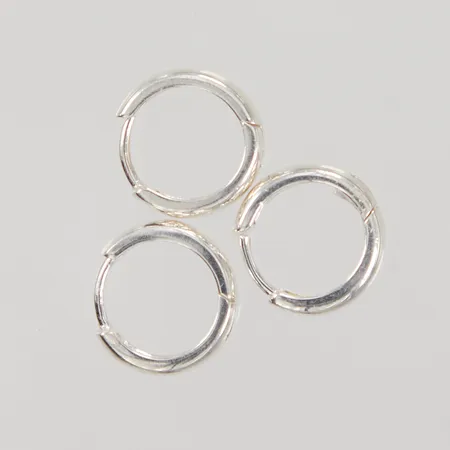 3 Örhängen, Creoler, Ø13mm, bredd 3,8mm, 925/1000 silver, Vikt: 4 g