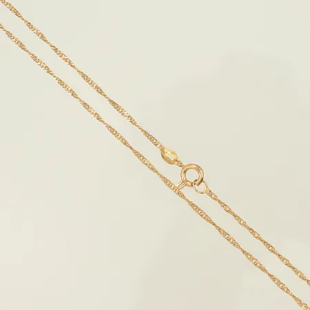 Halskedja singapore43 cm, bredd 1,5mm, lagad vid låset, 43cm bredd 1,5mm, 18K Vikt: 2,6 g