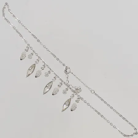 Collier, Swarovski, 38-44cm, bredd: 2,6mm, vitmetall, etui