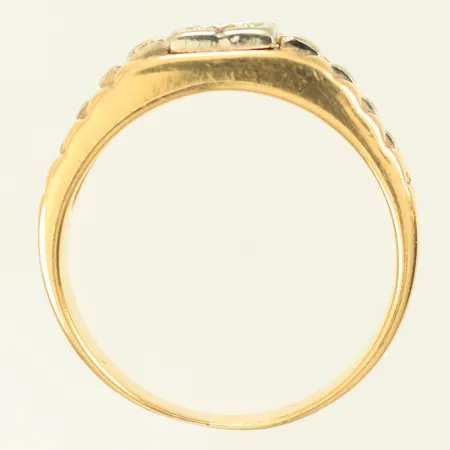 Ring med diamant, ca 0,23ct, stl 19½, bredd 3-8mm, 18K, 9g Vikt: 9 g