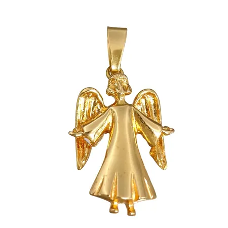 Hänge Ängel, 18K guld, Bronsil AB (SGP), svensk kontrollstämpel, längd inkl. ögla 27 mm, bredd 14 mm, fint skick Vikt: 2,2 g