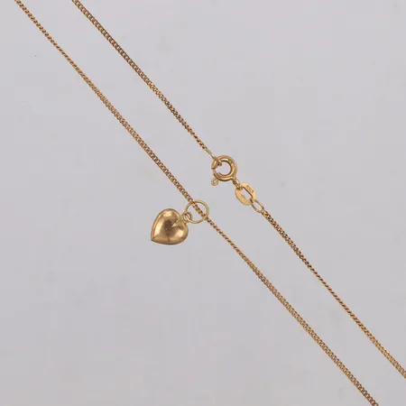 Kedja, Pansar, Balestra, längd ca37cm, Hänge hjärta, längd 12mm, 18K Vikt: 1,9 g
