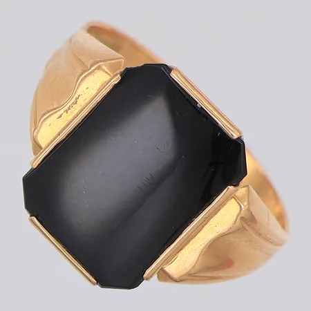 Klackring onyx, stl 20, finska stämplar, 14K Vikt: 4,3 g