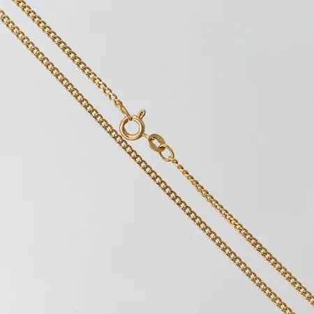 Kedja, Pansar, längd 49cm, bredd ca 2mm, skev vid lås, Italy, 18K Vikt: 6,7 g