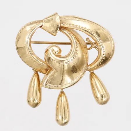 Brosch, längd 31mm, bredd 27mm, 18K Vikt: 3,3 g