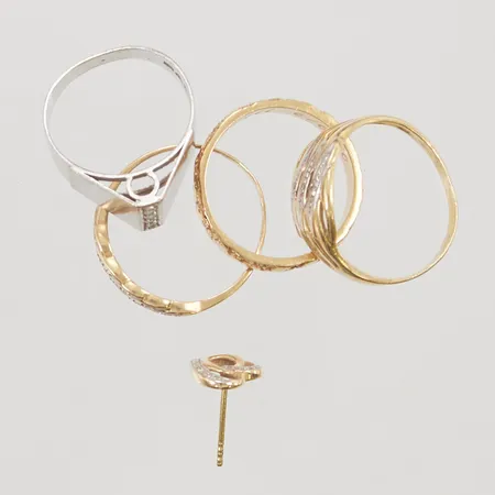 Diverse guld, defekt/gravyr, 18K 13,8g.