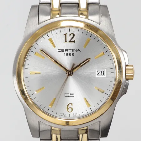 Herrur Certina DS, quartz, stållänk ca 14cm, gravyr, fungerade vid test, inga tillbehör