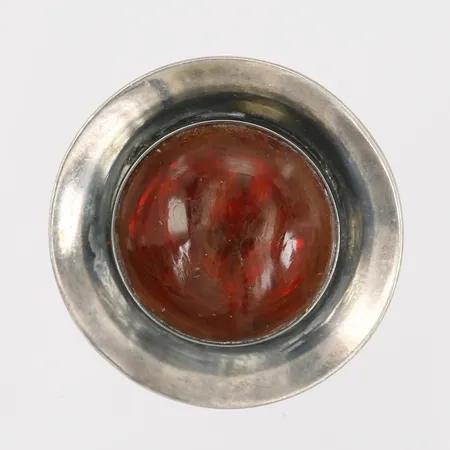 Brosch med bärnsten, Ø: 35mm, N. E. From Sølvsmedie A/S, Nakskov, 925/1000 silver Vikt: 11,4 g