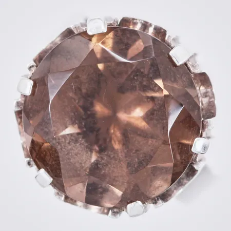 Ring med rökkvarts, stl: 17½, justerbar, 5-18mm, BEH Bengt Hallberg Guldsmeds AB år 1976, 925/1000, silver Vikt: 9,2 g