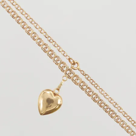 Collier, doserad Bismarck med integrerat hänge, 46,5cm, bredd: 23-4,3mm, 18K, 6,4g.