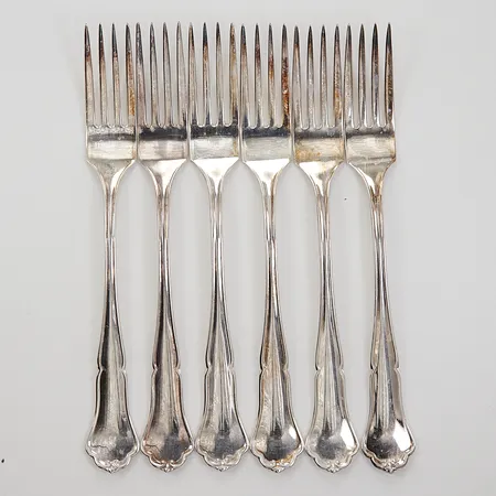 6 Gafflar, längd 180mm, Silver 830/1000 Vikt: 243,3 g