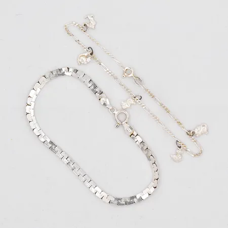 2 Armband, 18cm, silver 925/1000 Vikt: 7 g