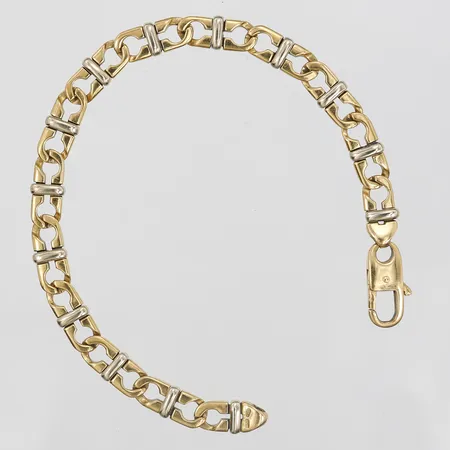 Armband, längd 19cm, bredd 7mm, tvåfärgat, 18K Vikt: 20 g
