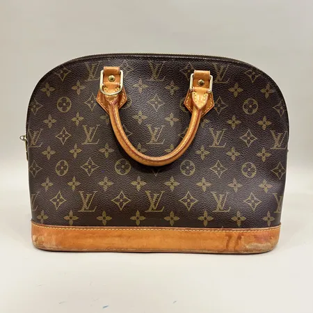 Väska Louis Vuitton Alma, monogramcanvas, datumkod BA0074, Frankrike år 2004, mått ca 32x23x16,5cm, kraftigt bruksslitage, fläckar, stark lukt/odör, inga tillbehör