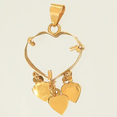 Hänge, 30x15mm inklusive hängöglan, saknar sten, defekt, ostämplad, 18K Vikt: 1,5 g