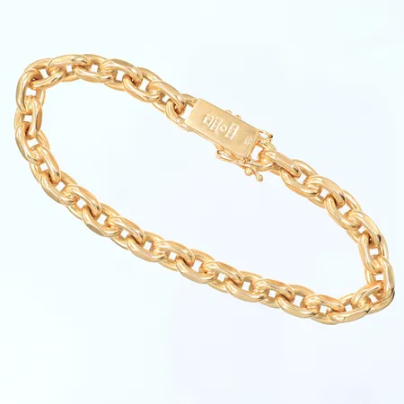 Armband, ankarlänk, längd 19,5cm, bredd 7mm, 18K, 40,1g Vikt: 40,1 g