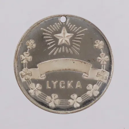 Hänge, lyckoklöver, Ø 20mm, Sporrong, silver Vikt: 5,5 g