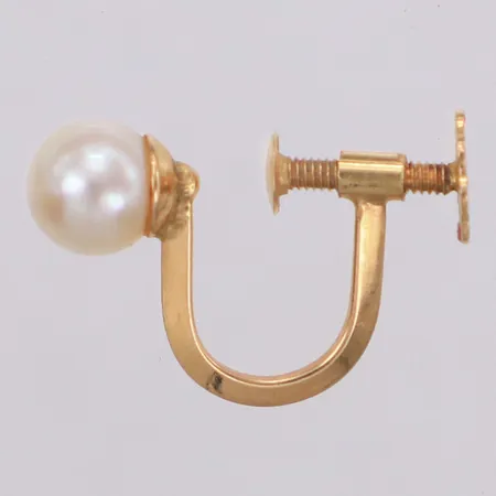 Ett örhänge med pärla, skruvlås, 18K Vikt: 0,8 g