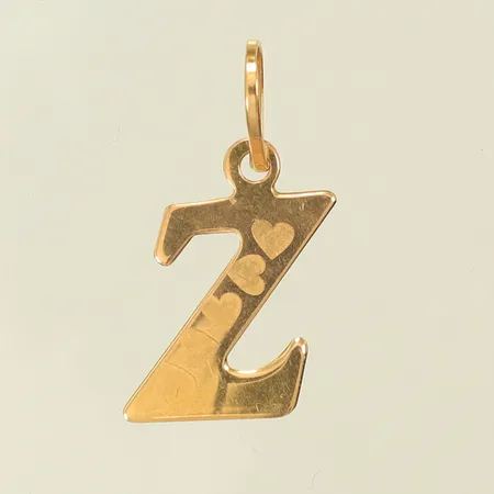 Hänge "Z" med 5 hjärtan, 15 x 14 mm exkl ögla, 18K Vikt: 1 g